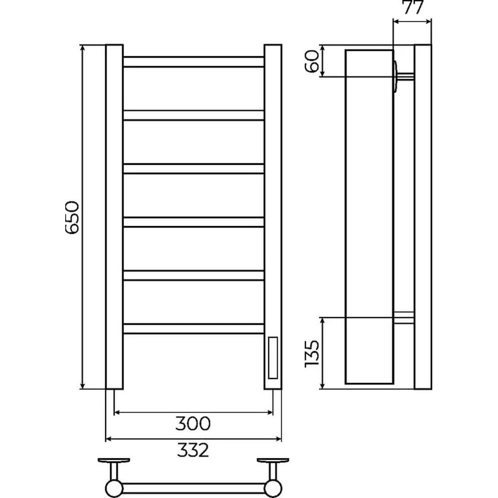 Полотенцесушитель электрический Terminus Аврора П6 30х65