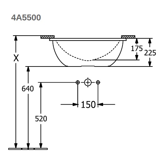 Раковина встраиваемая снизу 56см Villeroy & Boch Loop & friends 4A550001 alpin