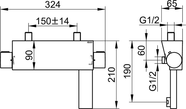 Смеситель для ванны с душем Keuco Edition 11 51120010100 хром
