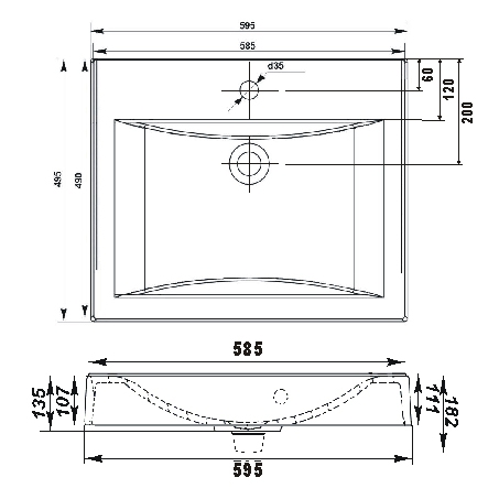 Раковина над стиральной машиной ELITA 600х500 с кронштейнами и сливной системой Altasan