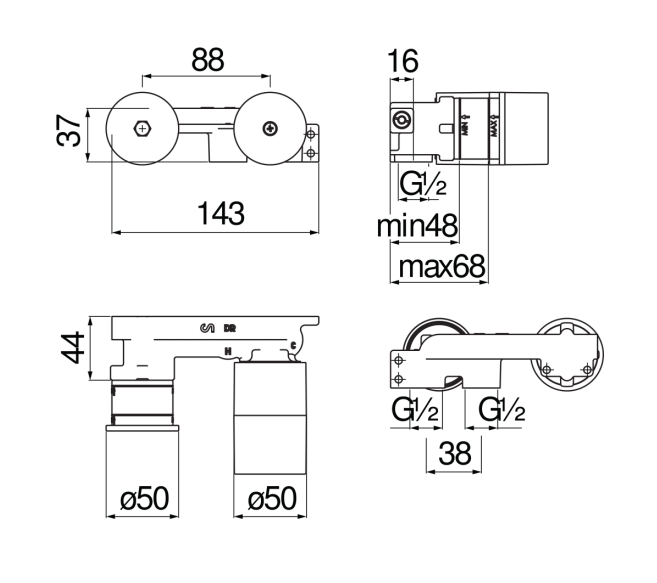 Скрытая часть для смесителя Nobili Rubinetterie WE00198