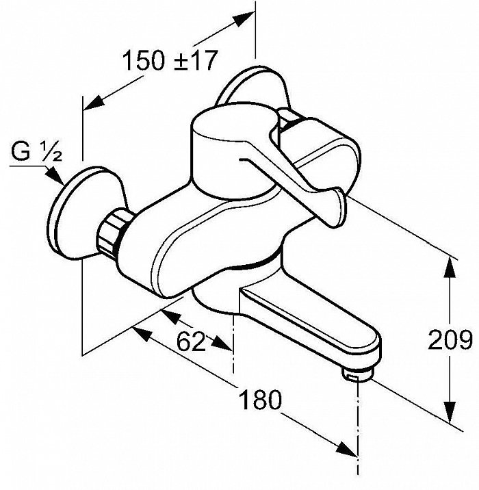 Смеситель для душа Kludi Medi Care 349220524 хром