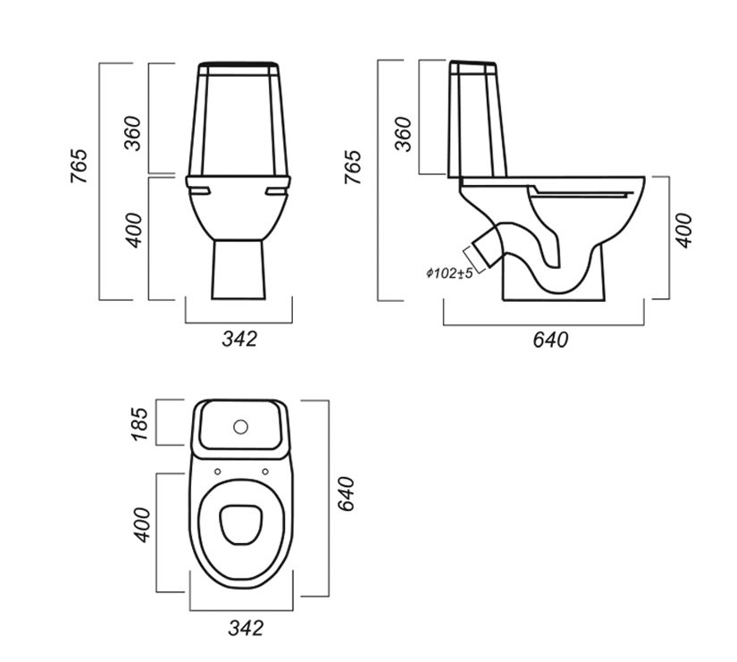 Унитаз-компакт безободковый Sanita Марс MRSSACC01030413R с бачком и сиденьем микролифт