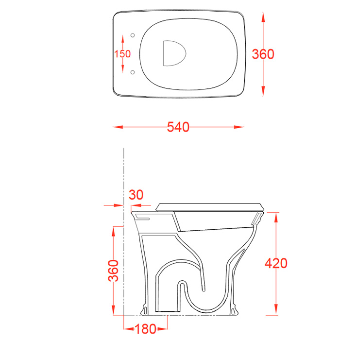 Унитаз приставной (бачок в стене) ArtCeram Civitas CIV003 34;00 серый, без сиденья