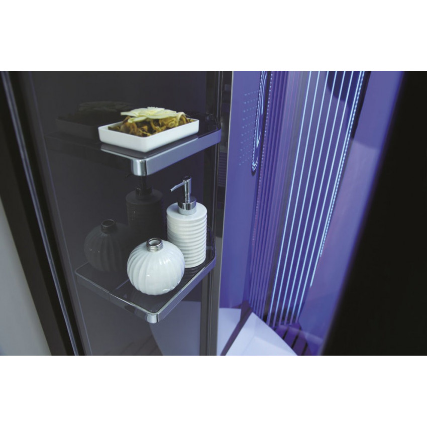 Душевая кабина Orans 89106B0 130x130x220 профиль черный, стекло прозрачное