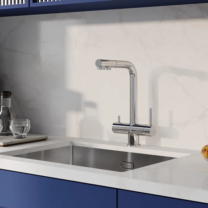 Смеситель для кухни c выдвижным изливом и подключением к фильтру IDDIS Umbra UMBSBPFi05 хром глянцевый
