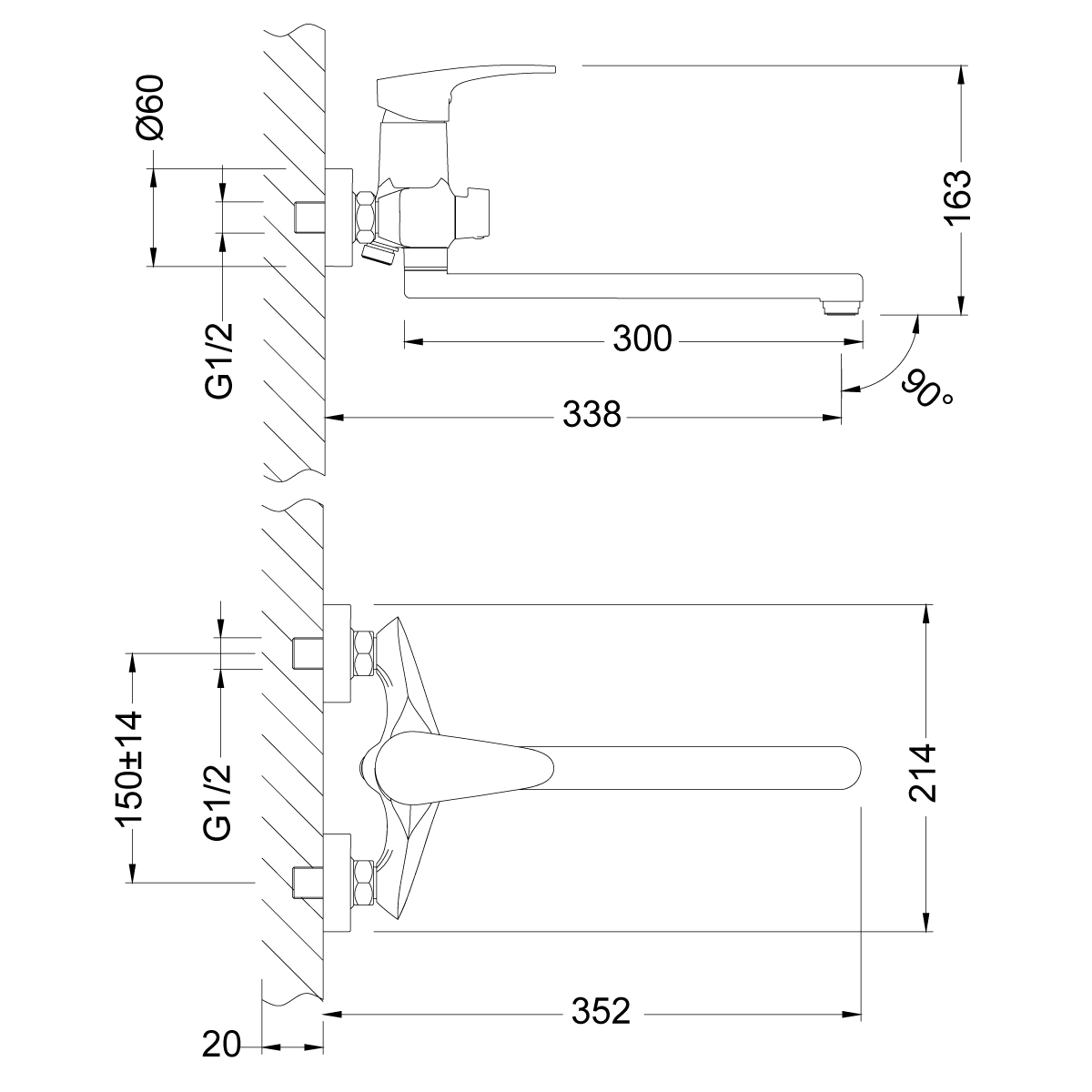 Смеситель для ванны с душем Lemark Linara LM0451C хром