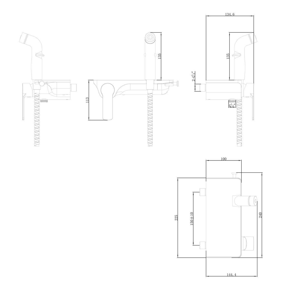 Смеситель для биде Lemark Solo LM7168CW хром/белый