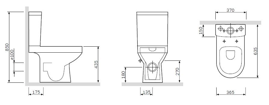 Унитаз компакт AM PM Spirit V2.0 C708600WH с бачком, без сиденья