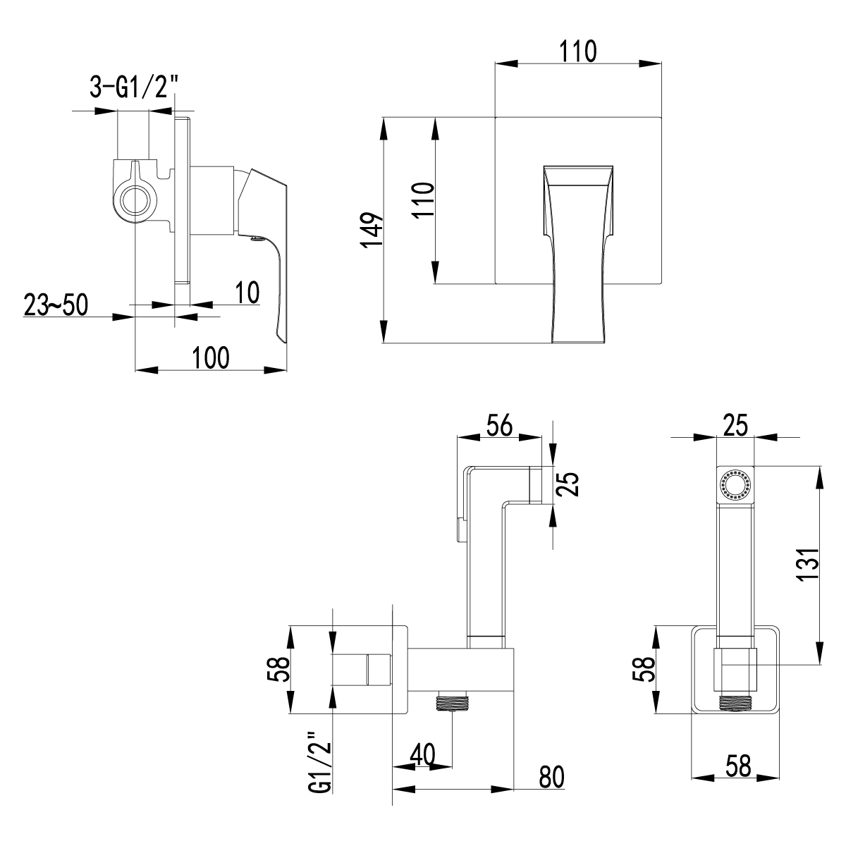 Смеситель для биде Lemark Unit LM4519C хром