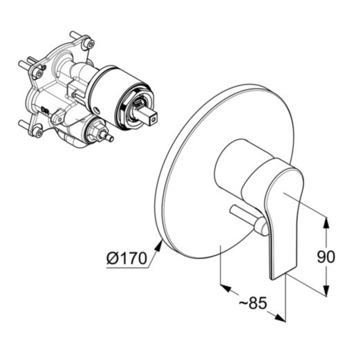 Смеситель для ванны с душем Kludi Zenta SL 486500565 хром