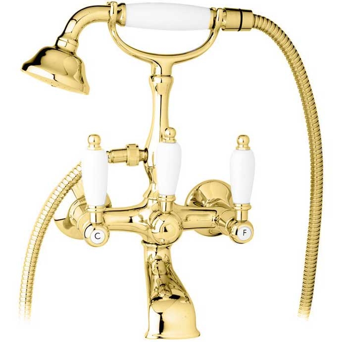 Смеситель для ванны Cezares First VD ручки Белые Хром