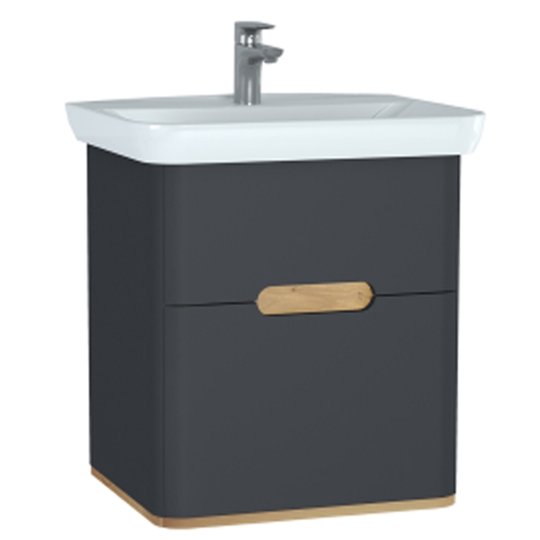 Тумба с раковиной Vitra Sento 65 подвесная Белая матовая