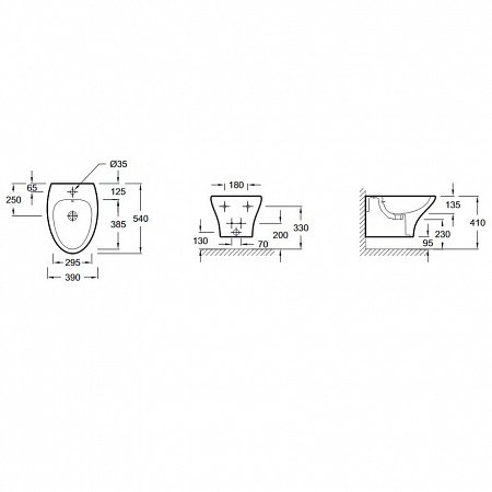 Биде подвесное Jacob Delafon Nouvelle Vague EMD0002-00 безободковое