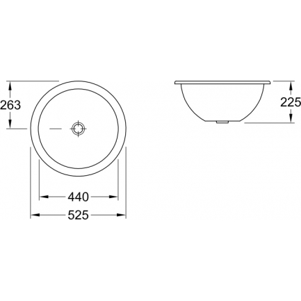 Раковина встраиваемая снизу 52.5см Villeroy & Boch Loop & Friends 61804301 белый