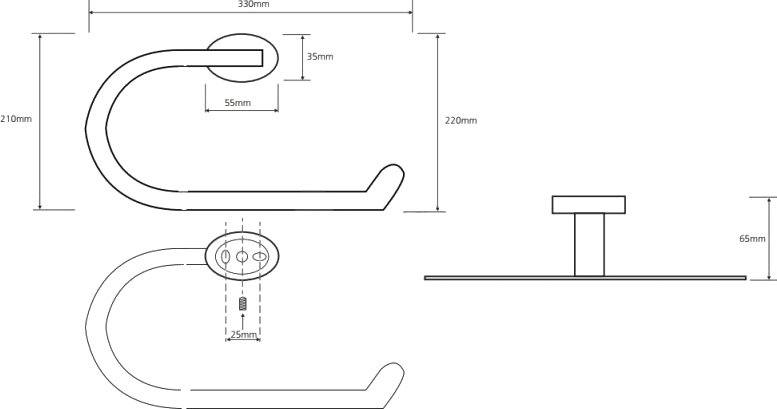Держатель для полотенец Bemeta Oval 118404061 Хром