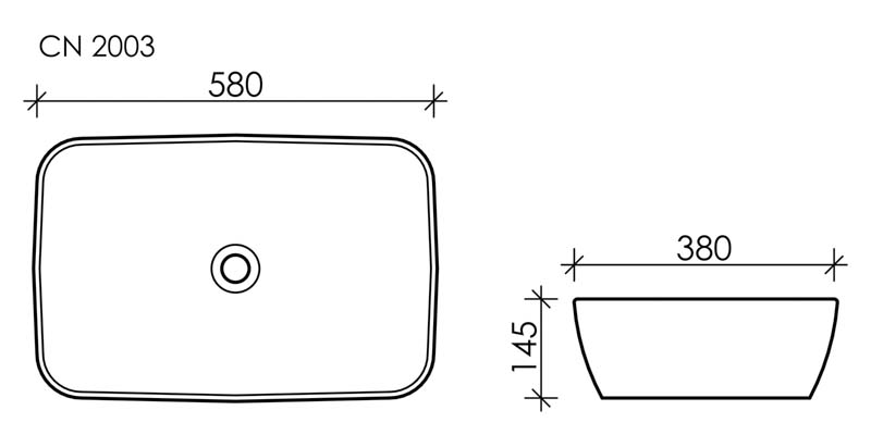 Раковина накладная 58см Ceramica Nova Form CN2003 белый