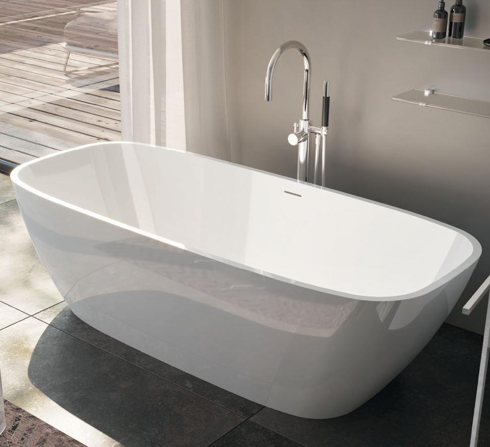 Ванна отдельностоящая Gruppo Treesse Brio 170 иск. камень, белый матовый