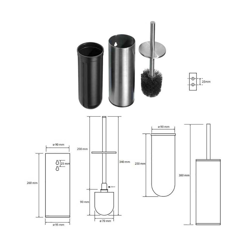 Ершик для унитаза Bemeta Neo 102313069 Хром/Черный