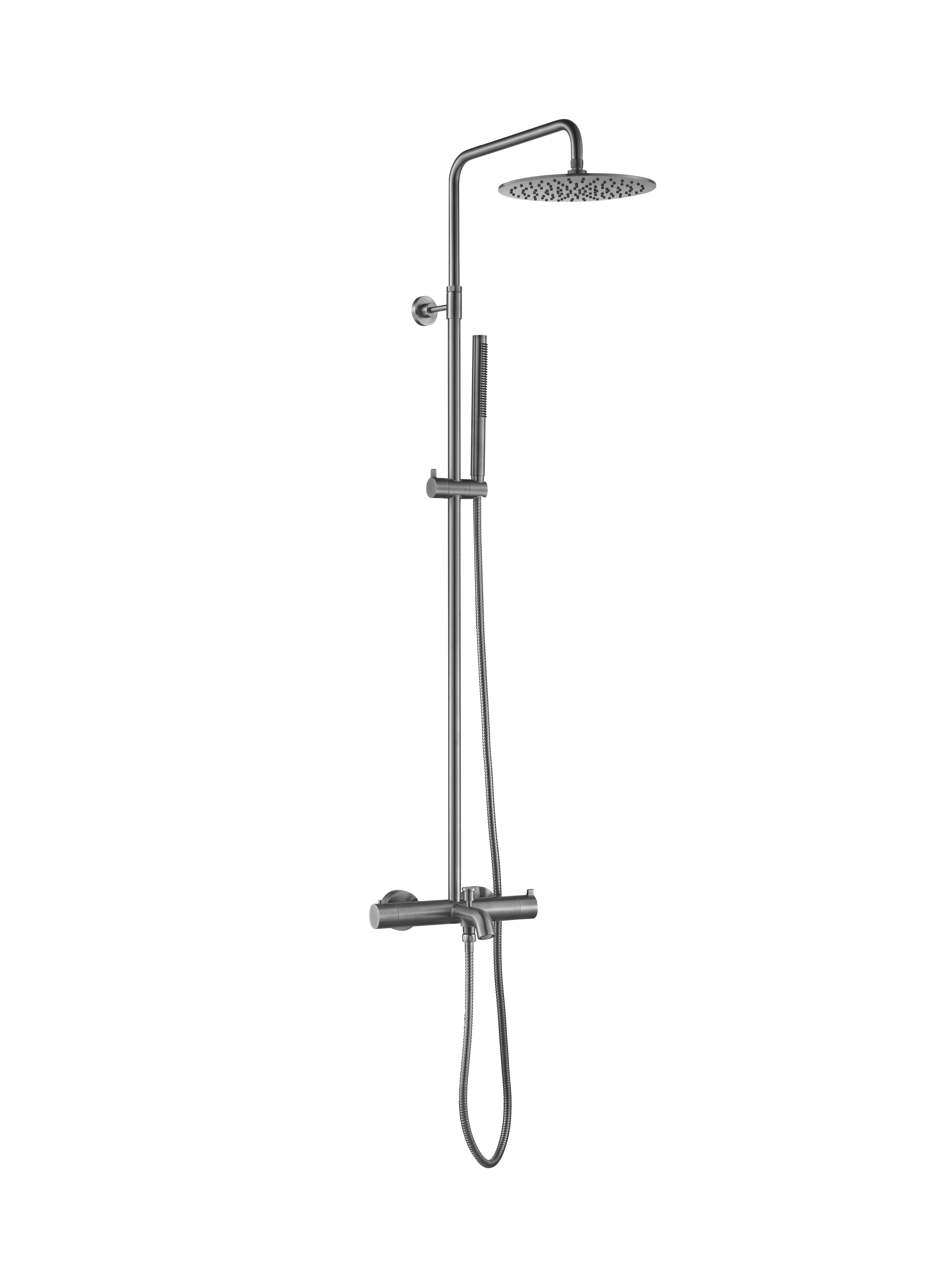 Душевая стойка для ванны с термостатом Benesque Lumiere 20010203 черный брашированный