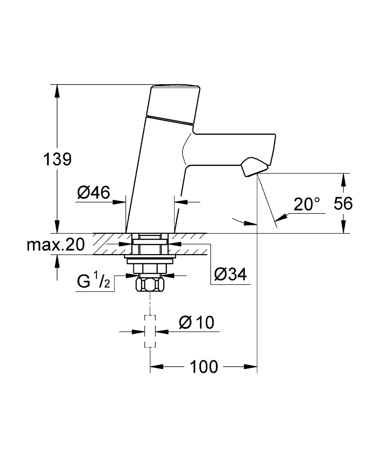 Кран для раковины Grohe Concetto 32207001 хром