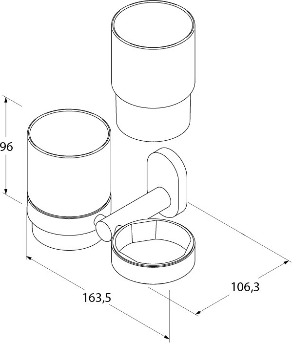 Стакан для зубных щеток Iddis Mirro Plus MRPSBC2i45 Хром Белый