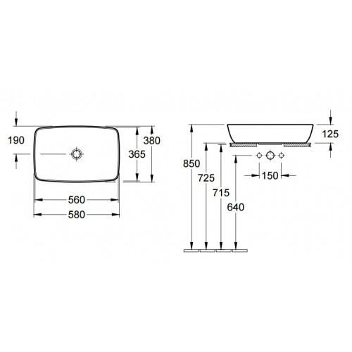Раковина Villeroy & Boch Artis 4172 58 R1 alpin ceramicplus