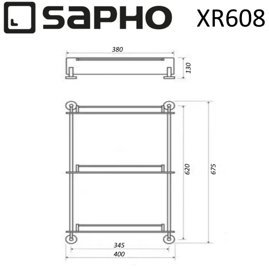 Полка Sapho X-ROUND XR608 хром