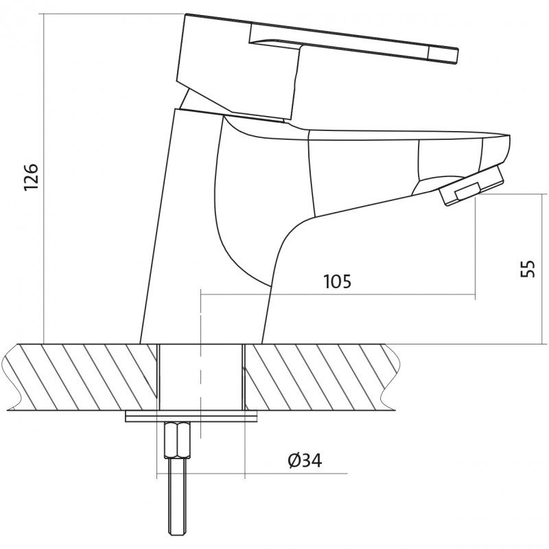 Смеситель для раковины Cersanit CARI 63025 хром