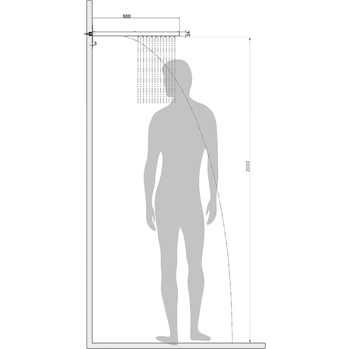 Верхний душ Bossini Manhattan I00570.073 черный матовый