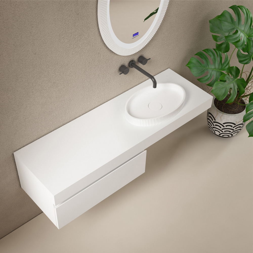 Раковина накладная 50см ABBER Stein AS2603 белый