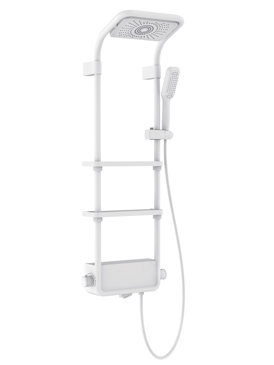 Душевая стойка с термостатом AQUAme AQM8003W белый матовый