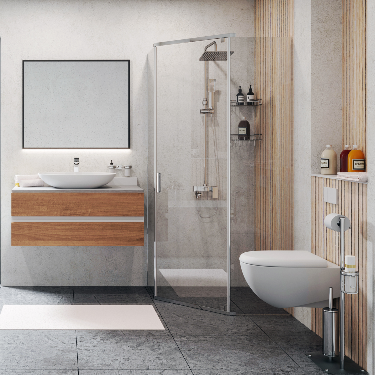 Душевой угол WasserKraft Leine 35P11 90x90x200, профиль хром, стекло прозрачное