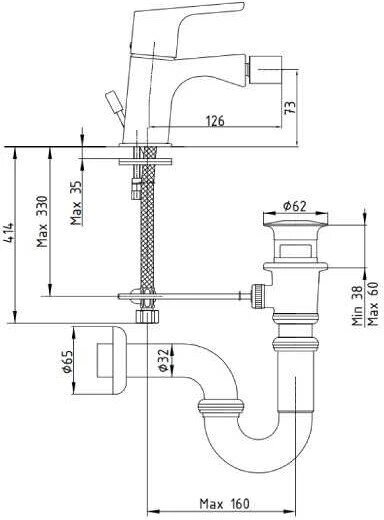 Смеситель для биде E.C.A Luna 102810192EX золото
