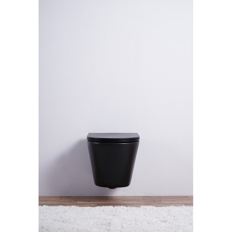 Унитаз подвесной Esbano CLAVEL черный матовый, с сиденьем микролифт