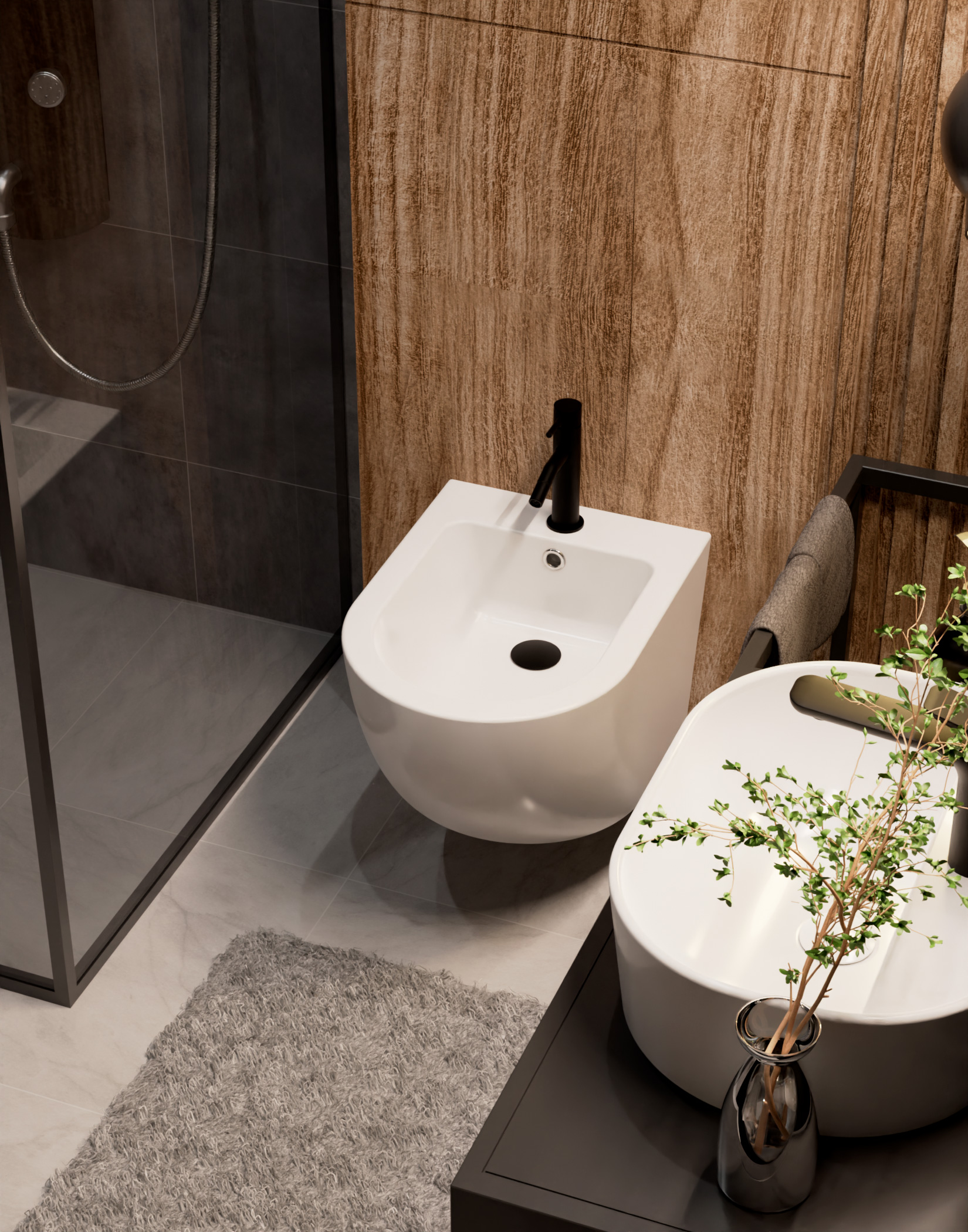 Смеситель для биде AQUAme Siena AQM6216MB черный матовый