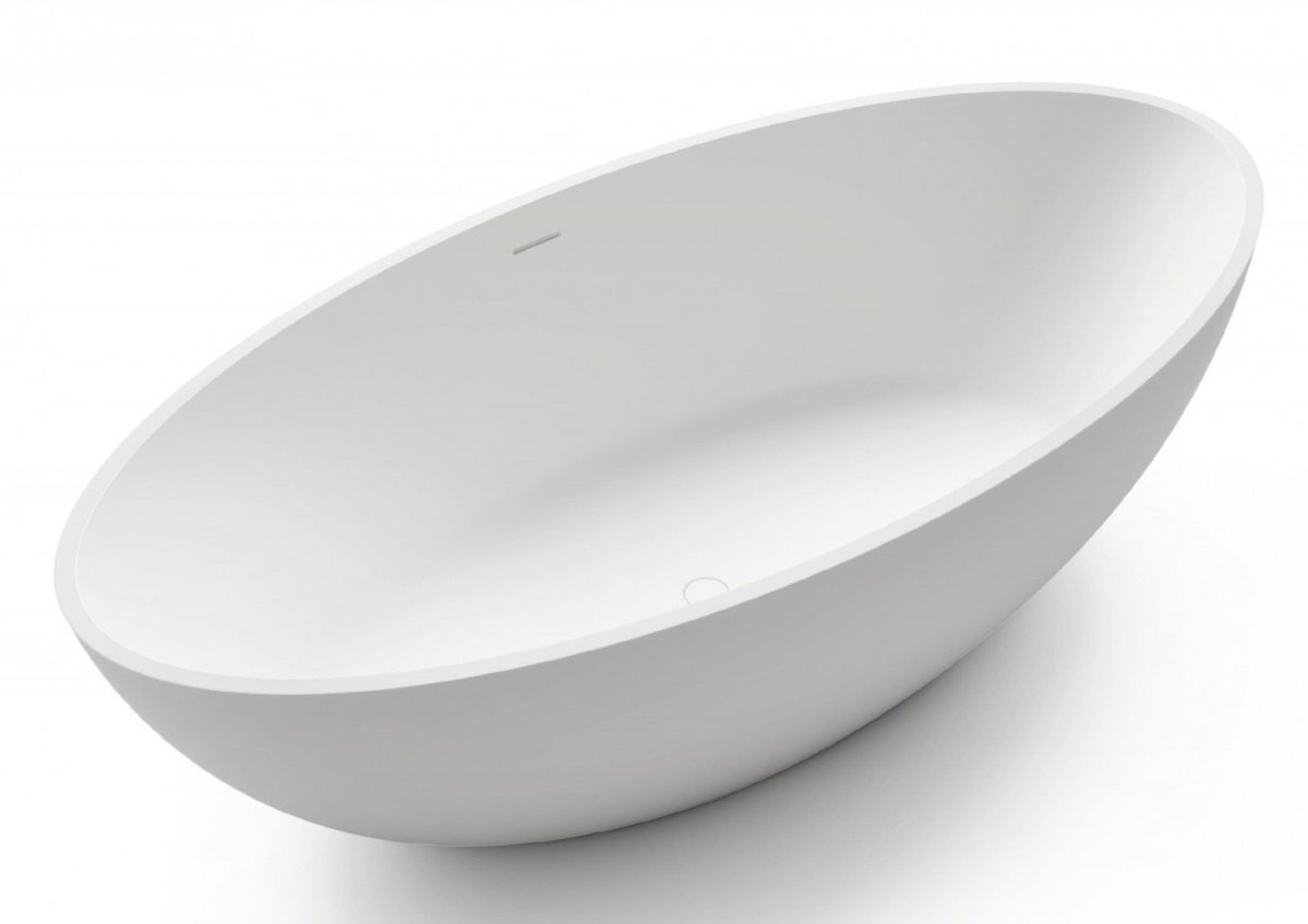 Ванна отдельностоящая Gruppo Treesse Carezza 180 иск. камень, белый глянцевый