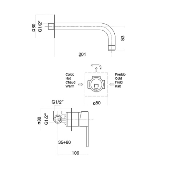 Смеситель для раковины Webert Sax Evolution SE830606015, хром