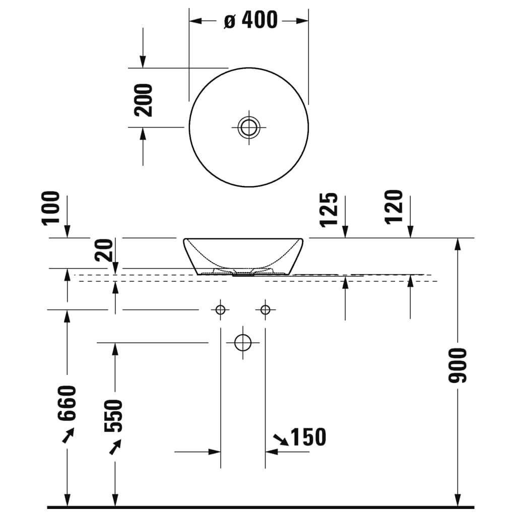 Раковина накладная 40см Duravit D-Neo 2371400070 белый
