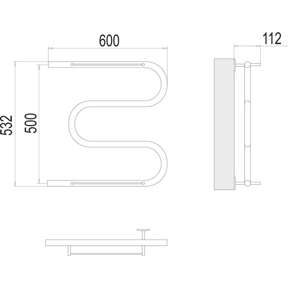 Полотенцесушитель водяной Terminus М-образный (1") 50х60
