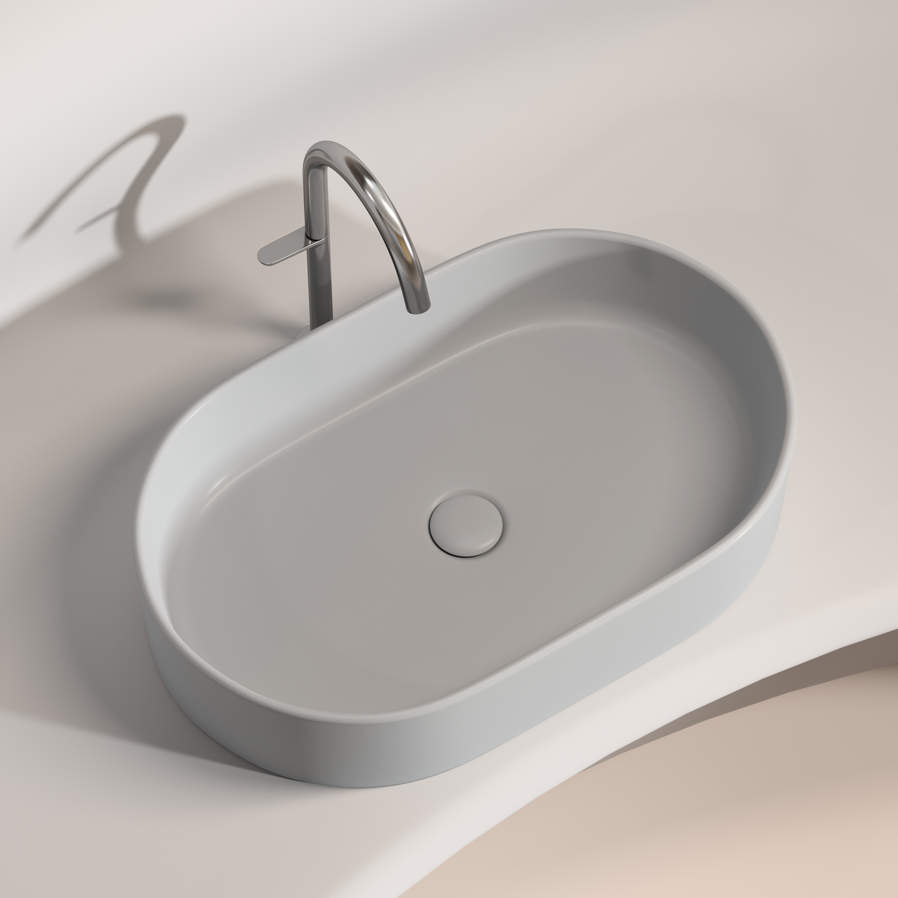 Раковина накладная 60см Ceramica Nova Element CN6048MSG серый матовый