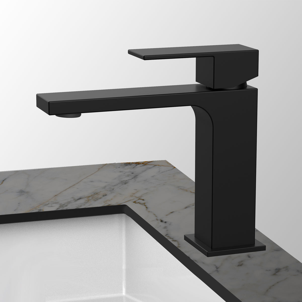 Смеситель для раковины Vincea Cube VBF-1C01MB черный матовый