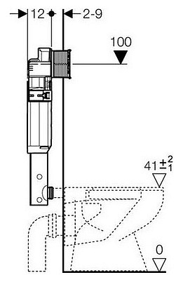 Бачок скрытого монтажа для приставных унитазов Geberit Duofix UP320 109.300.00.5