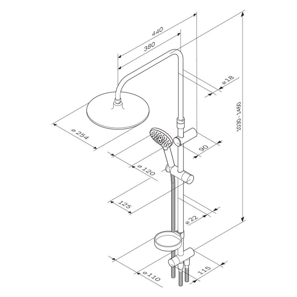 Душевая стойка Am.Pm Like F0780064 хром