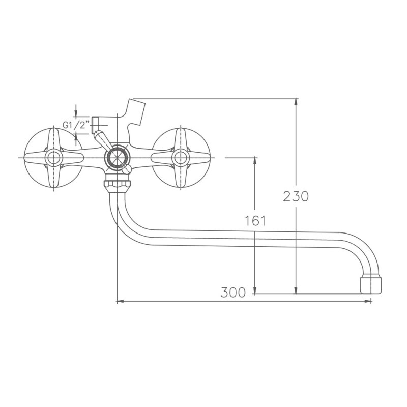 Смеситель для ванны Haiba HB2220, хром