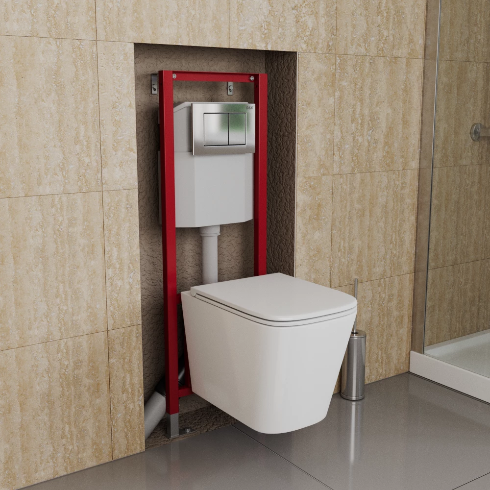 Готовое решение для подвесных унитазов D&K DI8140116 с клавишей хром