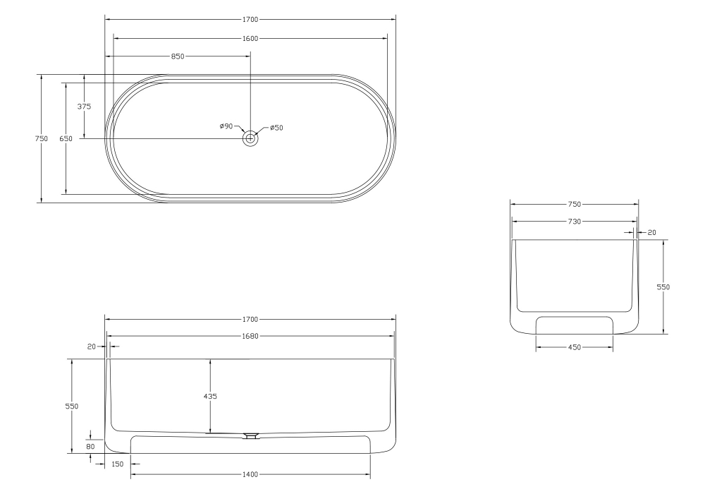 Прозрачная ванна ABBER Kristall AT9708Rubin красная