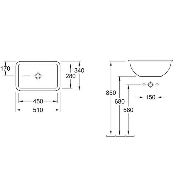 Раковина встраиваемая сверху Villeroy & Boch Loop & Friends 6145 1001 alpin