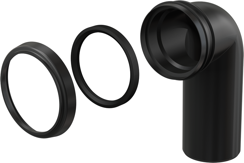 Колено выпускное для унитаза Alcaplast M908 Черное