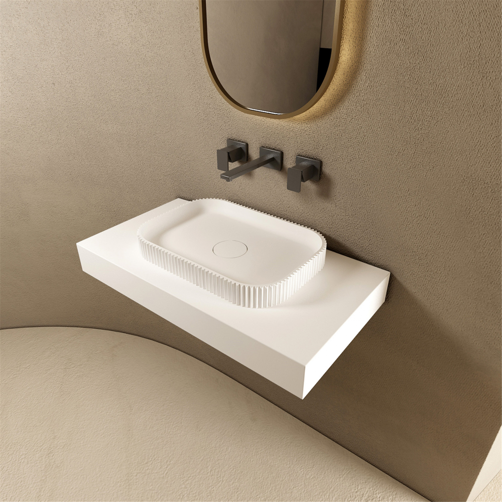 Раковина накладная 50см ABBER Stein AS2602 белый